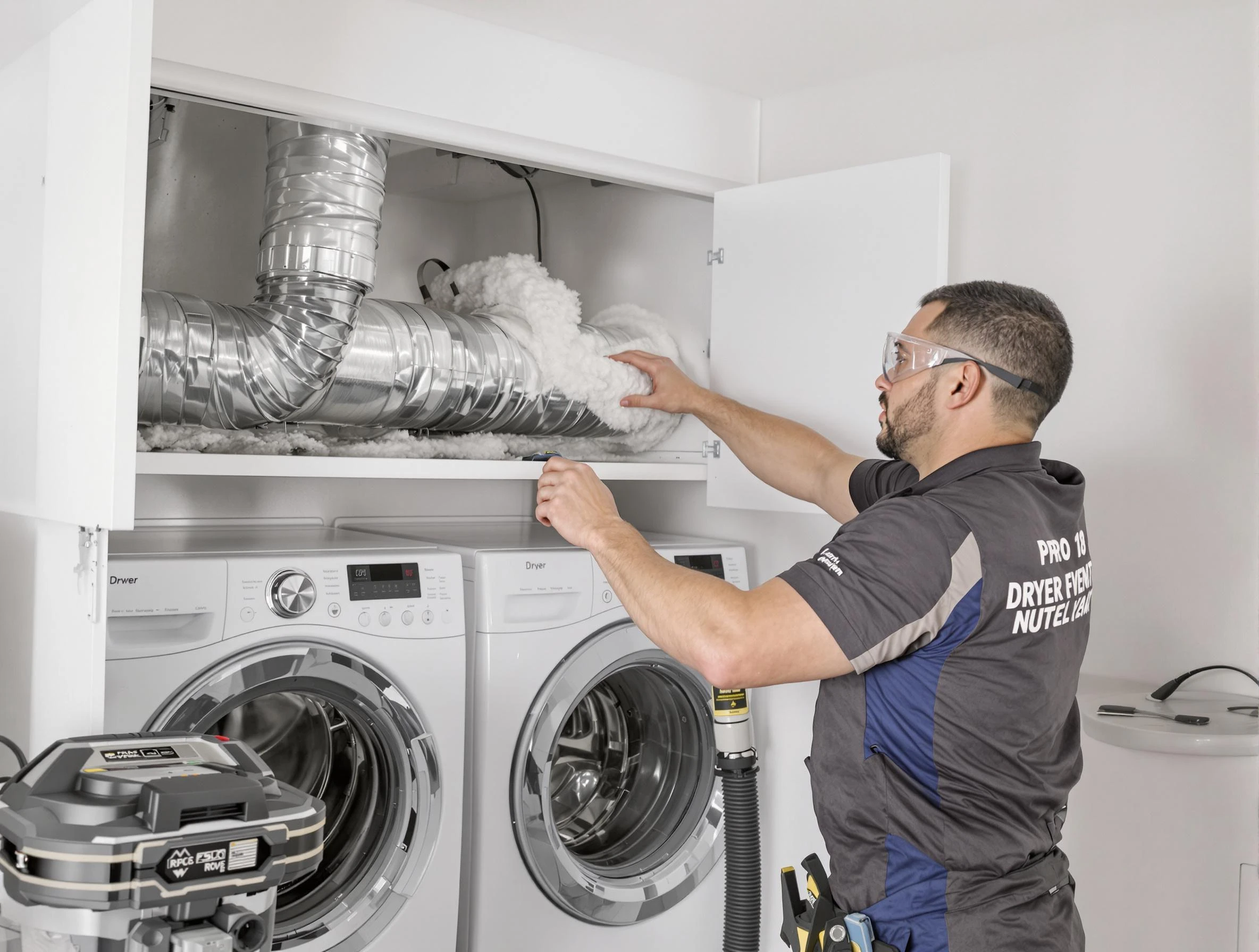Murrysville Dryer Vent Cleaning certified technician performing specialized gas dryer vent cleaning in Murrysville