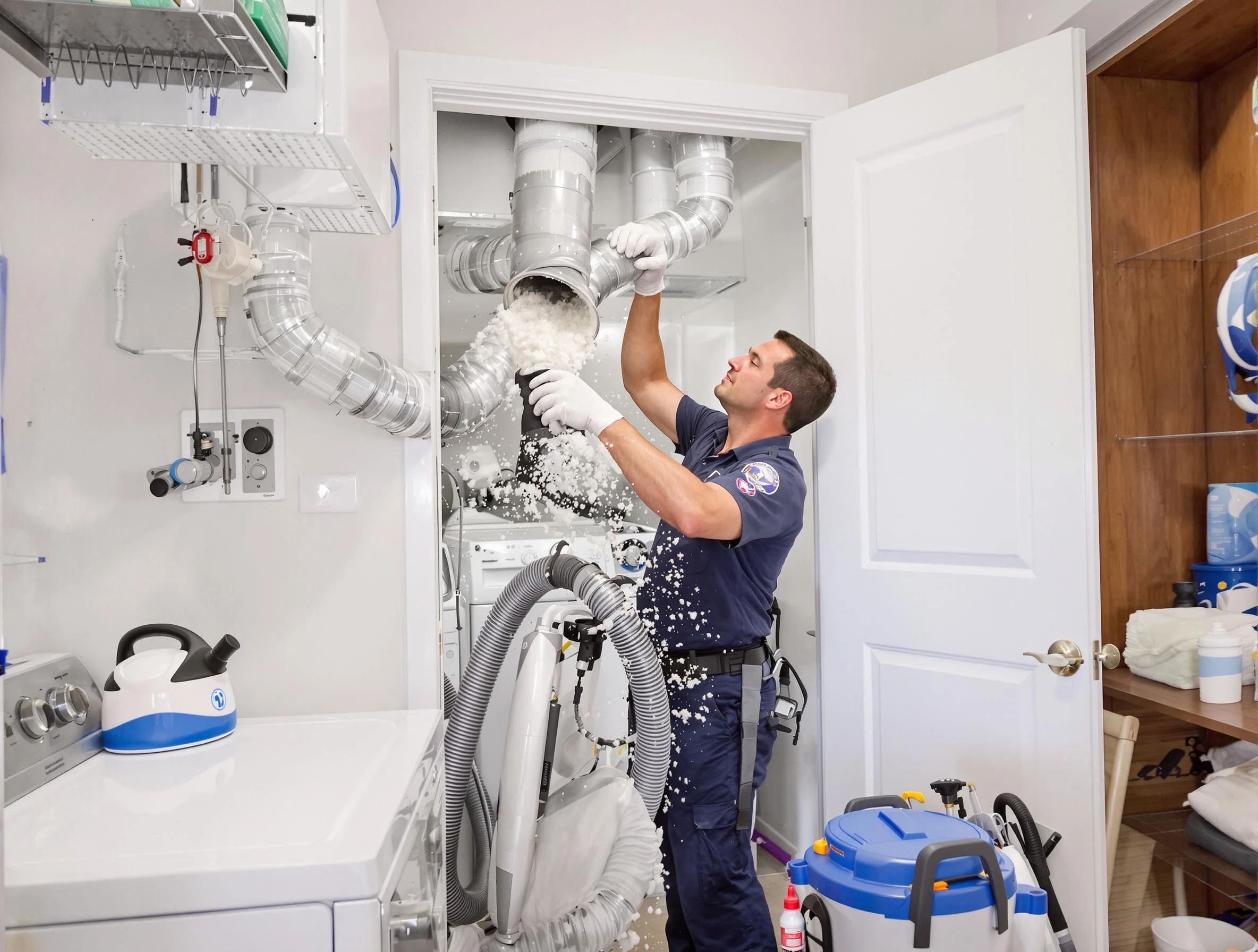 Murrysville Dryer Vent Cleaning technician delivering thorough residential dryer vent cleaning service in Murrysville